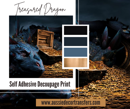 Self Adhesive Decoupage Print - Treasured Dragon