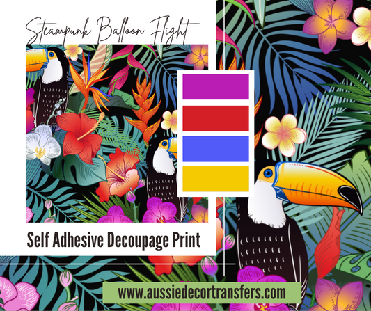 Self Adhesive Decoupage Print - Twocan Toucans