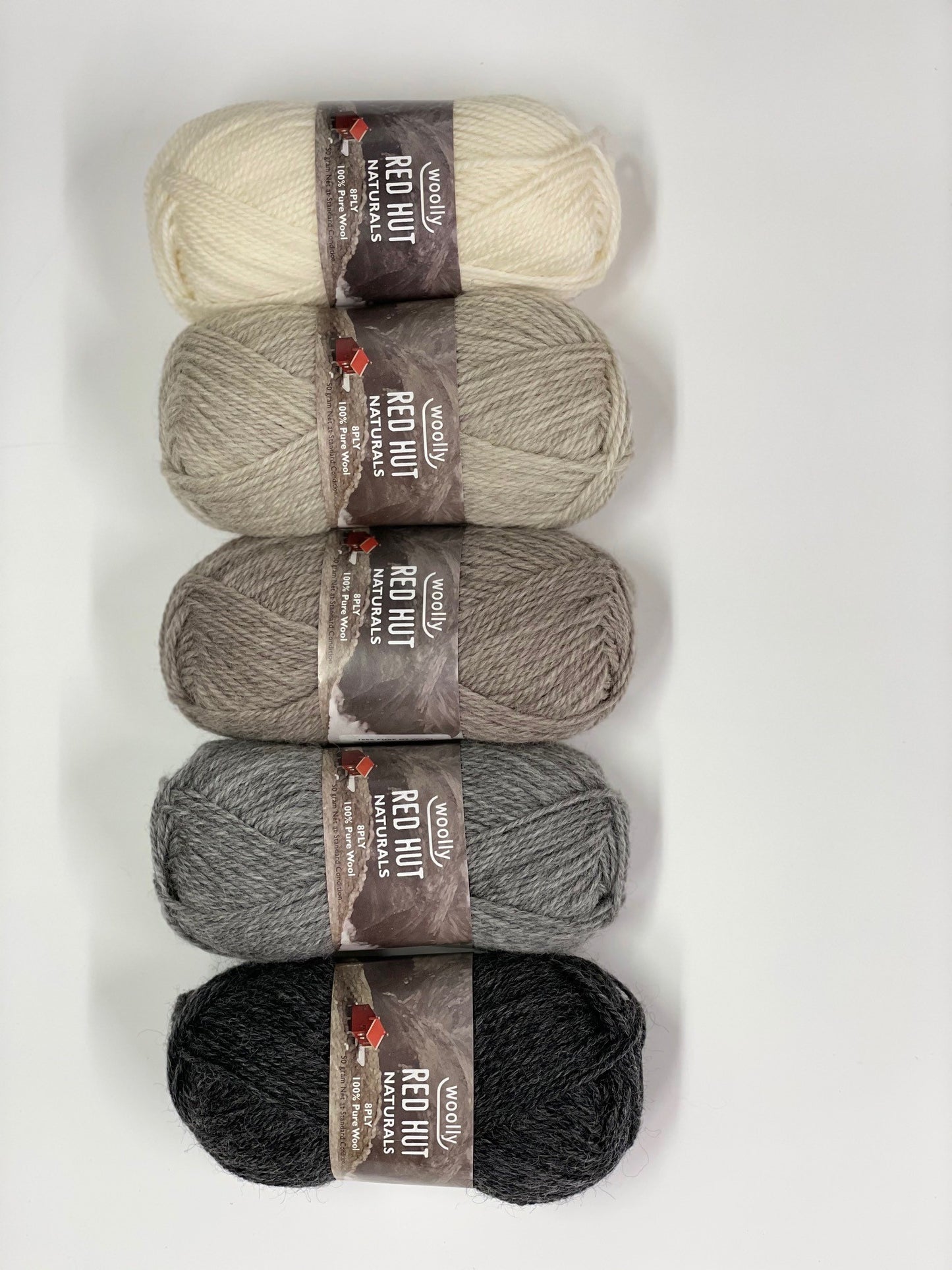 Red Hut 8ply 100% Pure Wool Naturals