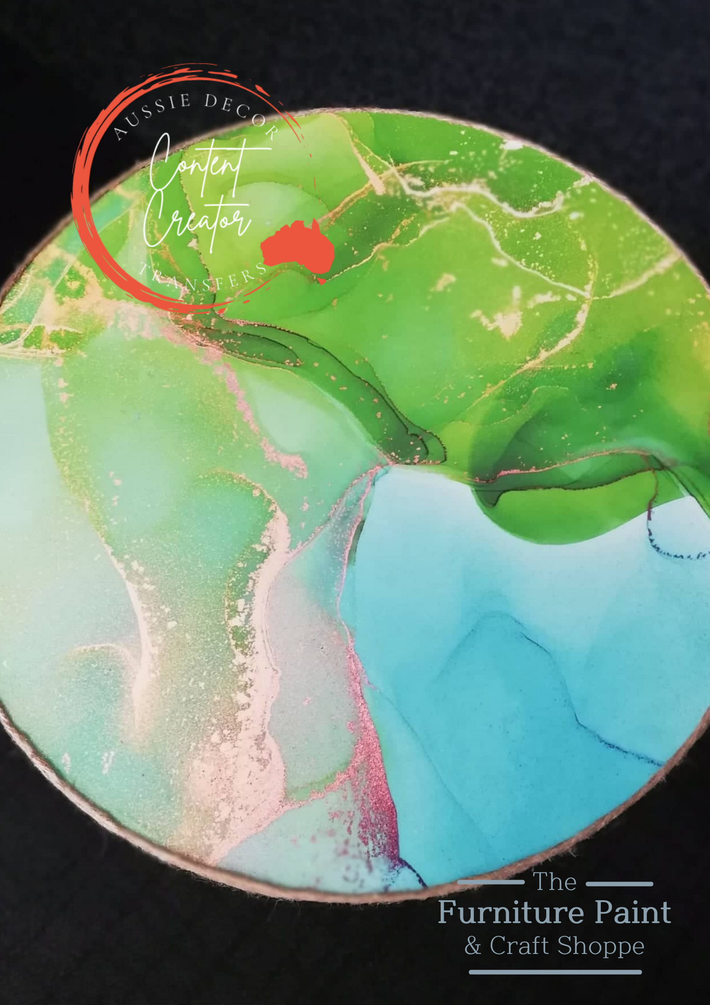 Alcohol Ink Poster Andara Lime